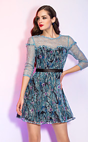 A-line/Princess Jewel Short/Mini Print Sequined Cocktail Dress