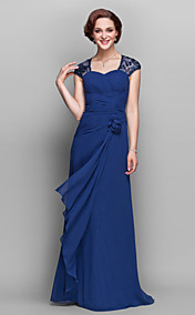 A-line V-neck Floor-length Georgette Mother of the Bride Dress 
