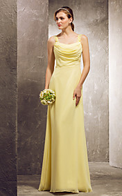 Sheath/Column Cowl Scoop Chiffon evening/Prom Dress