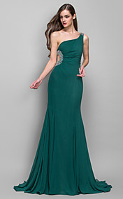 Trumpet/Mermaid One Shoulder Chiffon Evening Dress (194301)