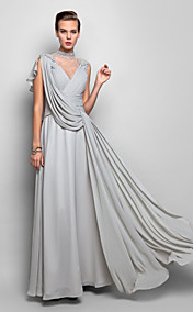 Sheath/Column Halter Floor-length Chiffon Evening Dress 
