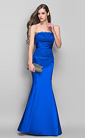 Trumpet/Mermaid Strapless Floor-length Stretch Satin And Lace Evening Dress (682744)