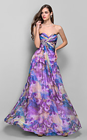 A-line/Princess Sweetheart Floor-length Chiffon Evening/Prom Dress