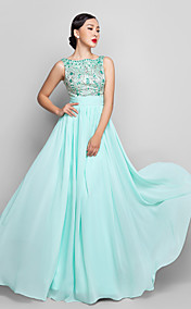 A-line Scoop Floor-length Chiffon Evening/Prom Dress (944183)