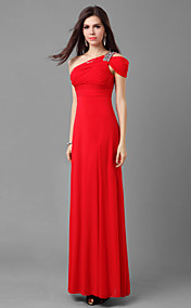 Sheath/Column One Shoulder Floor-length Jersey Evening/Prom Dress