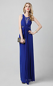 Sheath/Column Jewel Floor-length Jersey Evening Dress