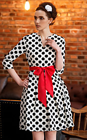 TS Vintage Polka Dot Swing Dress(Belt Inc.)