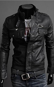 The Men's Zipper Collar Motorcycle Leather Men's Jacket