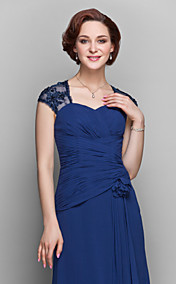 A-line V-neck Floor-length Chiffon Mother of the Bride Dress (722137)
