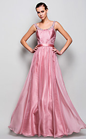 A-line/Princess Straps Floor-length Chiffon Evening/Prom Dress