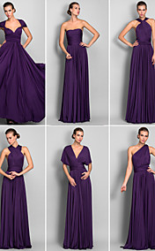 Sheath/Column Floor-length Jersey Convertible Dress