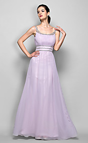 Sheath/Column Scoop Floor-length Georgette Evening/Prom Dress