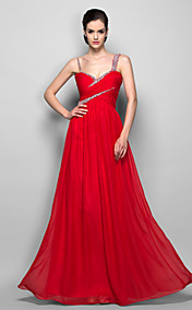 Sheath/Column Straps Floor-length Chiffon Evening/Prom Dress