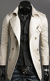 Men's Korean Style Slim Fit Double Breasts Trench Coat