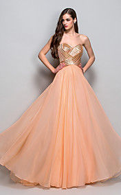 A-line/Princess Sweetheart Floor-length Chiffon Evening/Prom Dress