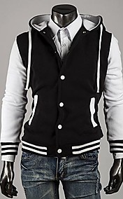 Men's Slim Hooded Contrast color  Sweater