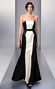 A-line Strapless Floor-length Chiffon Evening Dress (890069)
