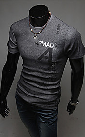 Men's Letter Print Round Neck T Shirt