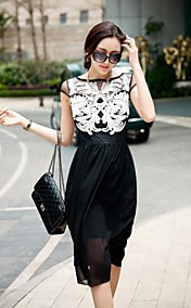 Women's New Style Flower Slim Pleated Dress