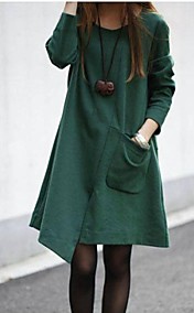 Women's Loose Open Fork Plus Size Midi Dresses