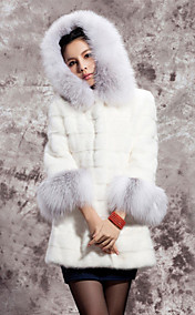 Long Sleeve Hooded Faux Fur Party/Casual Coat(More Colors)