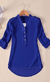 Women’s  V-neck chiffon Three Color Shirt