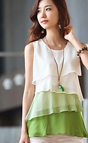 Women's Layered Splicing Chiffon Blouse 