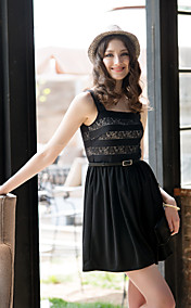 TS Stripes Lace Sleeveless Jersey Dress