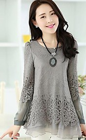 Women's Loose Fit Lace Split Joint Blouse