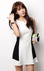 Women's Swallow Tail Collar Joint Sleeveless Slim Dress