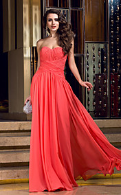 Sheath/Column V-neck Floor-length Jersey Evening Dress (742575)