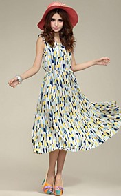 Women's Pleated Vest Dress Beach Dress