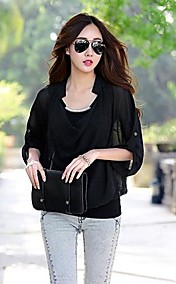 Women’s 3/4 Sleeve Cotton and Chiffon Blouse