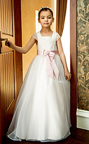 A-line Square Ankle-length Oganza Wedding/Party Flower Girl Dress(More Colors)
