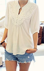 Women's Summer  Sexy Hook Flower Shirt
