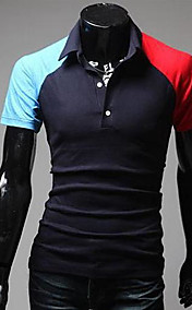 Men's Lapel Cotton Short Sleeves T-Shirt
