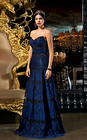 Sheath/Column Sweetheart Floor-length Lace Evening Dress (1241478)