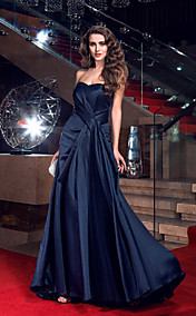 Sheath/Column Sweetheart Sweep/Brush Train Satin Evening Dress inspired by Sandra Annette Bullock