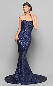 Trumpet / Mermaid Sweetheart Court Train Sequined Evening Dress