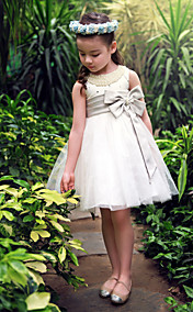 Princess Sleeveless Tulle/Satin With Bowknot Flower Girl Dress