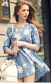 YGR Women's Simple Plus Size Round Neck Loose 1/2 Sleeve Min Dress