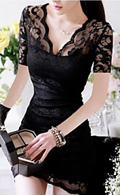 Women's Sexy Lace V Neck Spring Dress