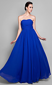A-line Sweetheart Ankle-length Chiffon Evening Dresses