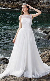 Ball Gown Scoop Floor-length Tulle Wedding Dress (682824)