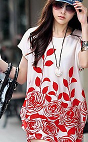 Women's Short Sleeve Round Collar Loose T-Shirt 