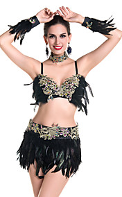 Performance Nice Lace/Feather Samba Dance Outfits For Ladies