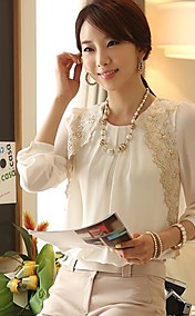 Women's Embroidered Chiffon Casual Tops T-Shirt