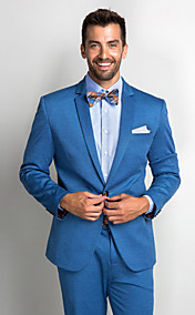 Blue Polester Standard Fit Two-Piece Suit
