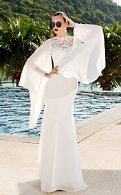 Trumpet/Mermaid Scoop Court Train Georgette Wedding Dress