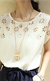 Women's Flowers Loose Batwing Sleeve Chiffon T-Shirt